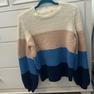 Blue and Cream Stripe Sweater